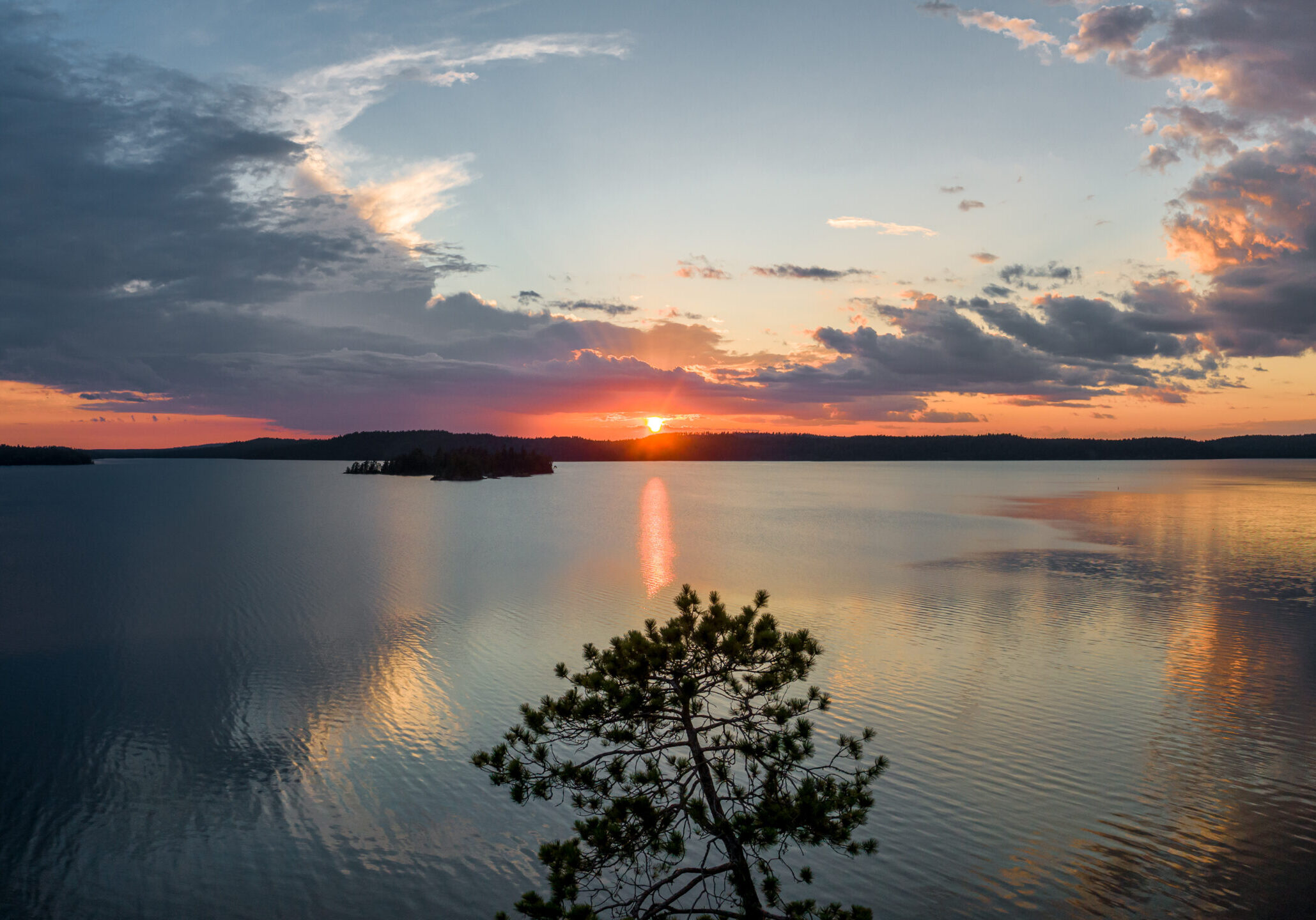 Aerial,Sunset,Over,Lake,Temagami,-,Northern,Ontario,Canada